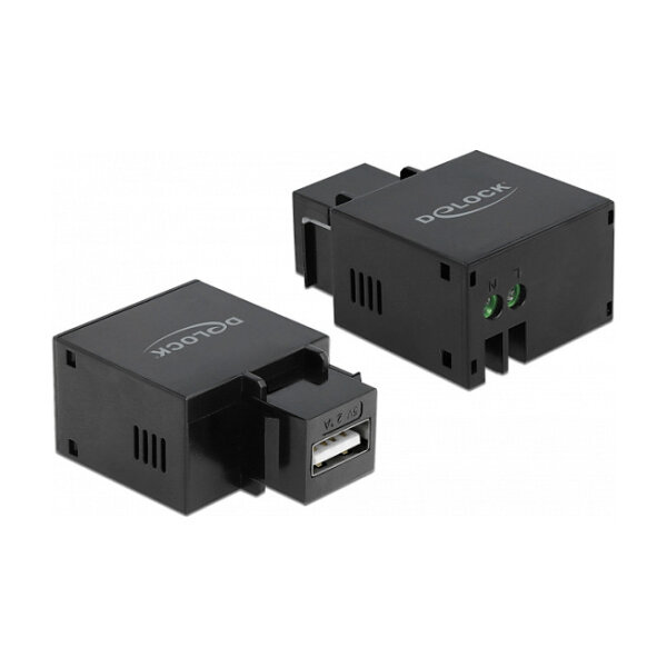 Keystone Modul mit USB Typ-A Ladebuchse 2,1 A schwarz