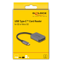 USB Type-C™ Card Reader im Aluminium Gehäuse für SD oder Micro SD Speicherkarten