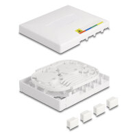 LWL Anschlussdose FTTH zur Wandmontage für 4 x SC Simplex oder LC Duplex weiß