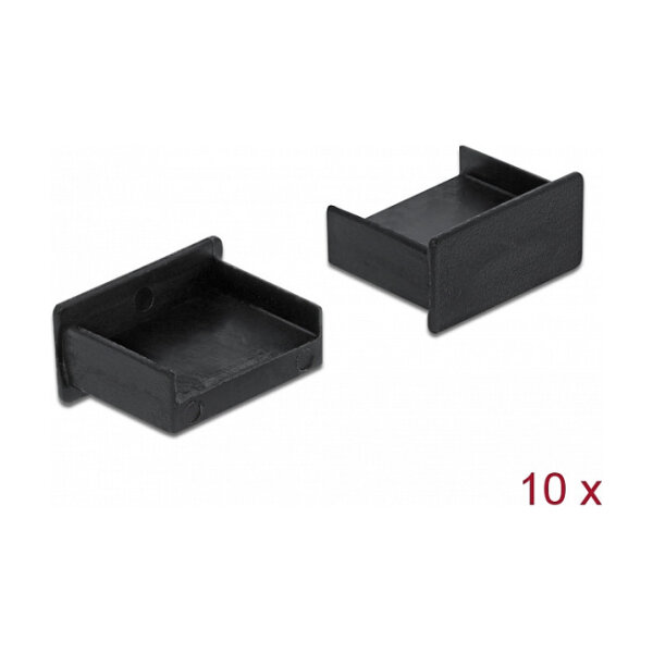 Staubschutz für USB Typ-A Buchse ohne Griff 10 Stück schwarz