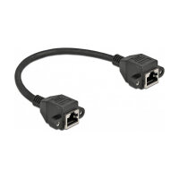Netzwerk Verlängerungskabel S/FTP RJ45 Buchse zu RJ45 Buchse Cat.6A 25 cm schwarz