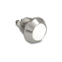 Drucktaster zum Einbau 12 mm 2 x Schraubklemme weiß