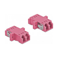 LWL Kupplung LC Duplex Buchse zu LC Duplex Buchse Multimode 2 Stück violett