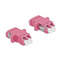 LWL Kupplung LC Duplex Buchse zu LC Duplex Buchse Multimode 2 Stück violett