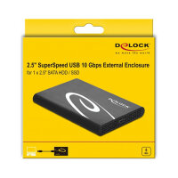 Externes Gehäuse für 2.5? SATA HDD / SSD mit SuperSpeed USB 10 Gbps (USB 3.1 Gen 2)