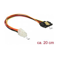 Kabel P4 4 Pin Stecker > SATA 15 Pin Buchse 20 cm