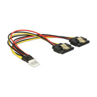 Kabel Power Floppy 4 Pin Stecker > 2 x SATA 15 Pin...