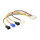 Kabel Stromversorgung Molex 4 Pin Stecker > 4 x 2 Pin Lüfter (12 V / 7 V / 5 V) 20 cm