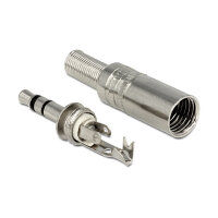 Stereo Klinkenstecker 3,5 mm 3 Pin mit Knickschutz Lötversion