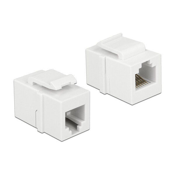 Keystone Modul RJ12 Buchse > RJ12 Buchse Cat.3 weiß