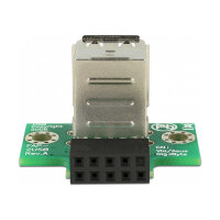 USB Pfostenbuchse > 2 x USB 2.0 Typ-A Buchse - oben
