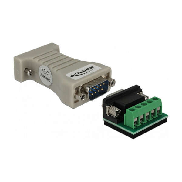 Konverter 1 x Seriell RS-232 DB9 Buchse zu 1 x Seriell RS-422/485 DB9 Stecker mit ESD Schutz 15 kV