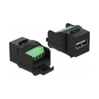 Keystone Modul USB 2.0 A Buchse zu Terminalblock schwarz