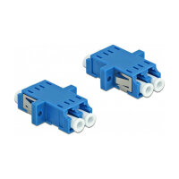 LWL Kupplung LC Duplex Buchse zu LC Duplex Buchse Singlemode 2 Stück blau