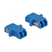 LWL Kupplung LC Duplex Buchse zu LC Duplex Buchse Singlemode 2 Stück blau
