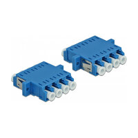 LWL Kupplung LC Quad Buchse zu LC Quad Buchse Singlemode 2 Stück blau