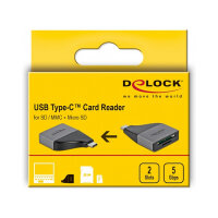 USB Type-C™ Card Reader für SD / MMC + Micro SD Speicherkarten – kompaktes Design