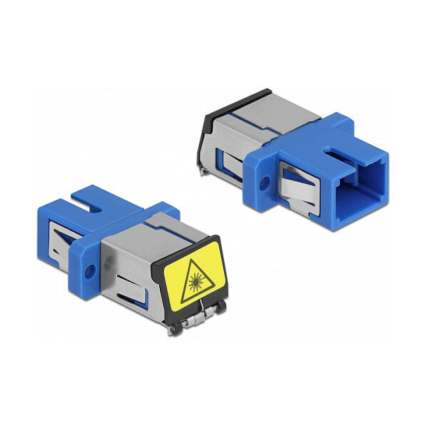 LWL Kupplung mit Laserschutzklappe SC Simplex Buchse zu SC Simplex Buchse Singlemode blau