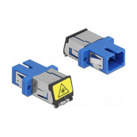 LWL Kupplung mit Laserschutzklappe SC Simplex Buchse zu SC Simplex Buchse Singlemode blau