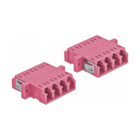 LWL Kupplung LC Quad Buchse zu LC Quad Buchse Multimode 2 Stück violett