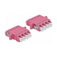 LWL Kupplung LC Quad Buchse zu LC Quad Buchse Multimode 2 Stück violett