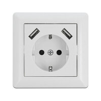 Einbausteckdose mit 2 x USB Typ-A Ladeport 2,8 A