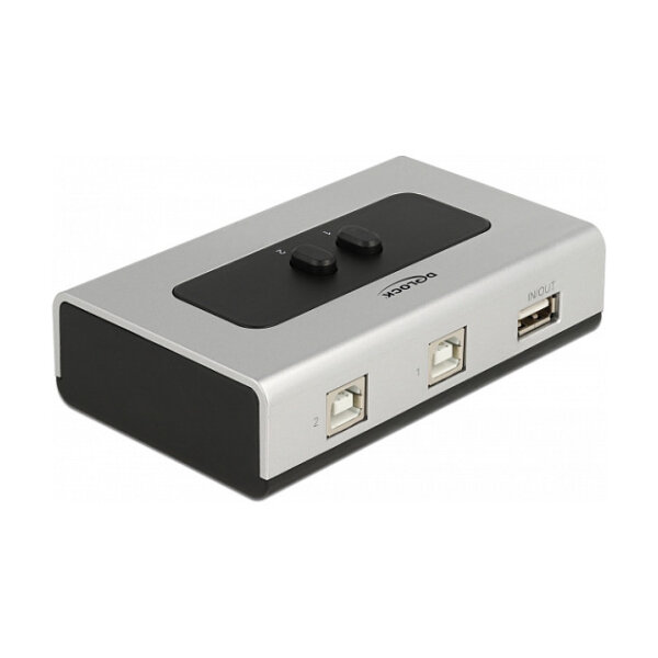 Umschalter USB 2.0 mit 2 x Typ-B Buchse zu 1 x Typ-A Buchse manuell bidirektional
