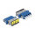 LWL Kupplung mit Laserschutzklappe LC Quad Buchse zu LC Quad Buchse Singlemode blau
