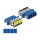 LWL Kupplung mit Laserschutzklappe LC Quad Buchse zu LC Quad Buchse Singlemode blau