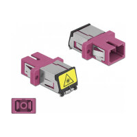 LWL Kupplung mit Laserschutzklappe SC Simplex Buchse zu SC Simplex Buchse Multimode violett