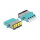 LWL Kupplung mit Laserschutzklappe LC Quad Buchse zu LC Quad Buchse Multimode aqua