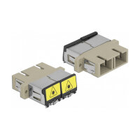 LWL Kupplung mit Laserschutzklappe SC Duplex Buchse zu SC Duplex Buchse Multimode beige
