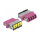 LWL Kupplung mit Laserschutzklappe LC Quad Buchse zu LC Quad Buchse Multimode violett