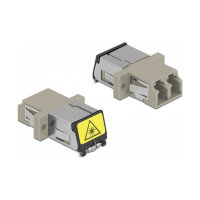 LWL Kupplung mit Laserschutzklappe LC Duplex Buchse zu LC Duplex Buchse Multimode beige