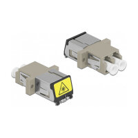 LWL Kupplung mit Laserschutzklappe LC Duplex Buchse zu LC Duplex Buchse Multimode beige
