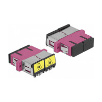 LWL Kupplung mit Laserschutzklappe SC Duplex Buchse zu SC Duplex Buchse Multimode violett