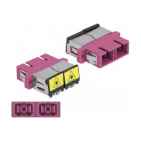 LWL Kupplung mit Laserschutzklappe SC Duplex Buchse zu SC Duplex Buchse Multimode violett