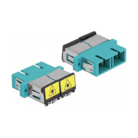 LWL Kupplung mit Laserschutzklappe SC Duplex Buchse zu SC Duplex Buchse Multimode aqua