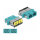 LWL Kupplung mit Laserschutzklappe SC Duplex Buchse zu SC Duplex Buchse Multimode aqua