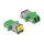 LWL Kupplung mit Laserschutzklappe LC Duplex Buchse zu LC Duplex Buchse Singlemode grün