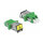 LWL Kupplung mit Laserschutzklappe LC Duplex Buchse zu LC Duplex Buchse Singlemode grün
