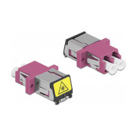 LWL Kupplung mit Laserschutzklappe LC Duplex Buchse zu LC Duplex Buchse Multimode violett