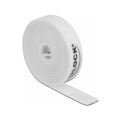Klettband auf Rolle L 2 m x B 15 mm weiß