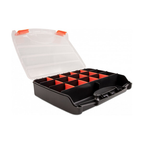Sortimentsbox mit 17 Fächern 320 x 255 x 60 mm orange / schwarz