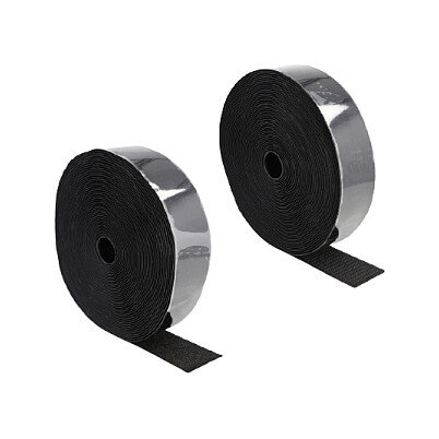 Strapazierfähiges Klettband selbstklebend mit Haft- und Flauschband L 15 m x B 50 mm schwarz