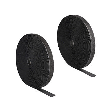 Strapazierfähiges Klettband mit Haft- und Flauschband L 25 m x B 25 mm schwarz