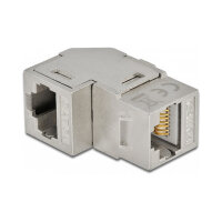 Keystone Modul RJ45 Buchse zu RJ45 Buchse Cat.6A 90° gewinkelt
