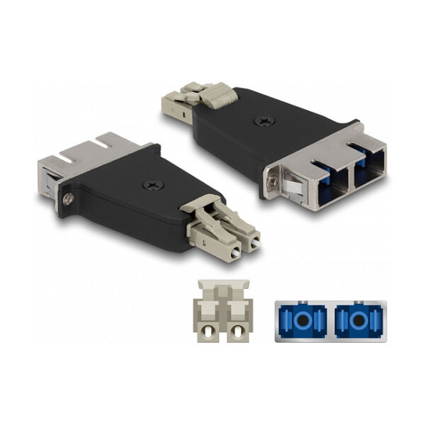 LWL Hybrid Kupplung LC Duplex Stecker zu SC Duplex Buchse beige