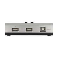 Umschalter USB 2.0 mit 1 x Typ-B Buchse zu 2 x Typ-A Buchse manuell bidirektional