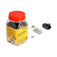 RJ45 Modularer Stecker mit Zugentlastung Cat.8.1 und Knickschutztülle 25er Set